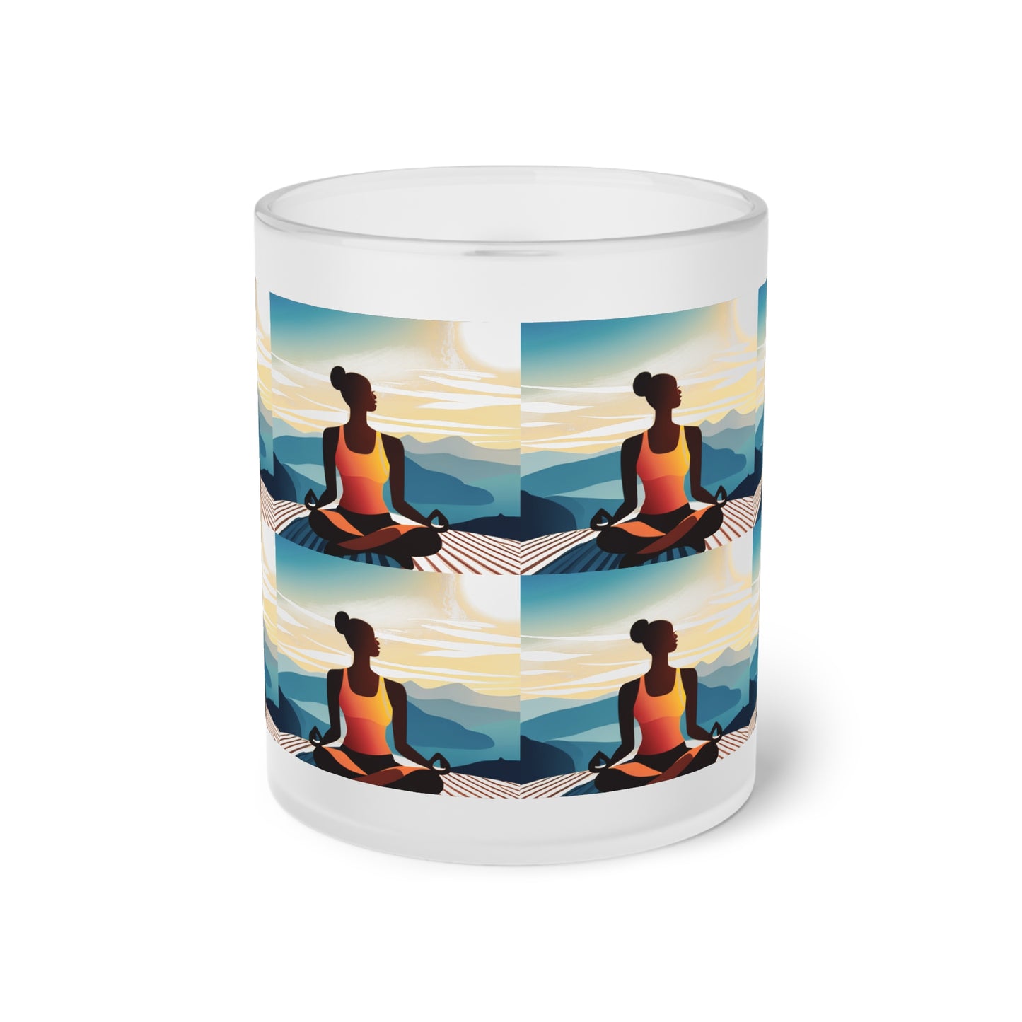 Peaceful Frosted Glass Mug