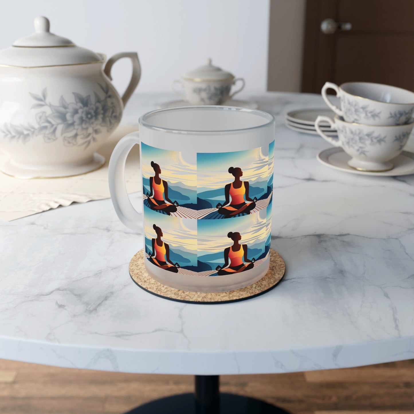 Peaceful Frosted Glass Mug