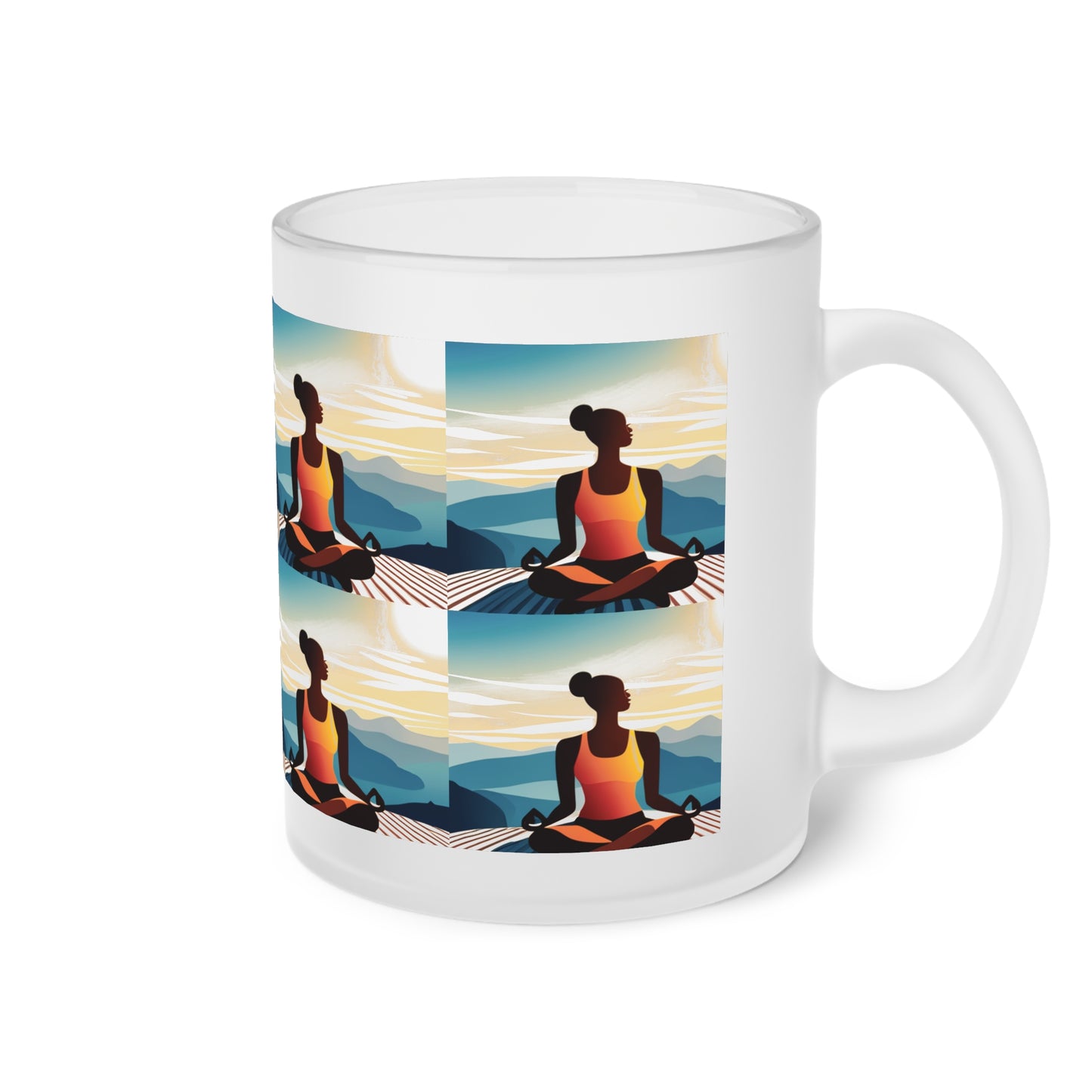 Peaceful Frosted Glass Mug