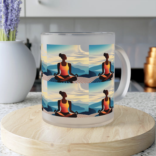 Peaceful Frosted Glass Mug